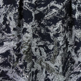 Prabal Gurung Midnight Blue Satin Silver Jacquard Bubble Skirt Dress