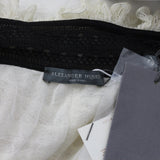 Alexander McQueen luxurious cardigan in an ivory and black sheer ruched lace