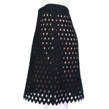 Alaia layered skirt in a black diamond mesh top layer