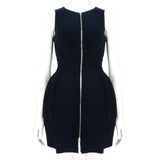 Alaia luxurious fit & flare dress in midnight blue velvet
