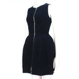 Alaia luxurious fit & flare dress in midnight blue velvet