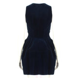 Alaia luxurious fit & flare dress in midnight blue velvet