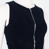 Alaia luxurious fit & flare dress in midnight blue velvet