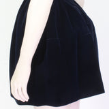 Alaia luxurious fit & flare dress in midnight blue velvet