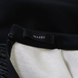 Ellery black satin tailored fit top with latticework sleeves