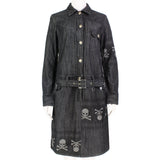 Mastermind Japan Serenade black denim skull detailed dress belted