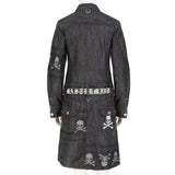Mastermind Japan Serenade black denim skull detailed dress belted