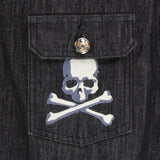 Mastermind Japan Serenade black denim skull detailed dress belted