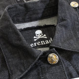 Mastermind Japan Serenade black denim skull detailed dress belted