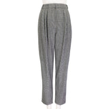 Alexander McQueen black white grey trouser suit with draped jacket blazer
