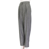 Alexander McQueen black white grey trouser suit with draped jacket blazer