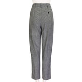 Alexander McQueen black white grey trouser suit with draped jacket blazer