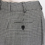 Alexander McQueen black white grey trouser suit with draped jacket blazer