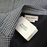 Alexander McQueen black white grey trouser suit with draped jacket blazer