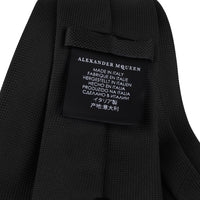 Alexander McQueen black woven silk tie necktie menswear