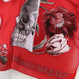 Alexander McQueen sheer chiffon silk blend scarf