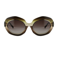 Erdem oversized sunglasses in transparent green and brown tones with gold rim