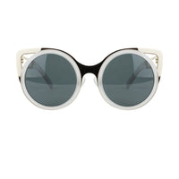 Erdem round lens cat eye sunglasses in pale grey and gold