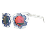 Markus Lupfer translucent flower sunglasses mirrored lens