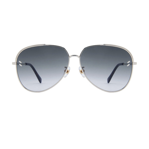 Stella McCartney aviator sunglasses in a silver tone metal frame