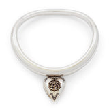 Alexander McQueen silver tone choker with heart locket pendant