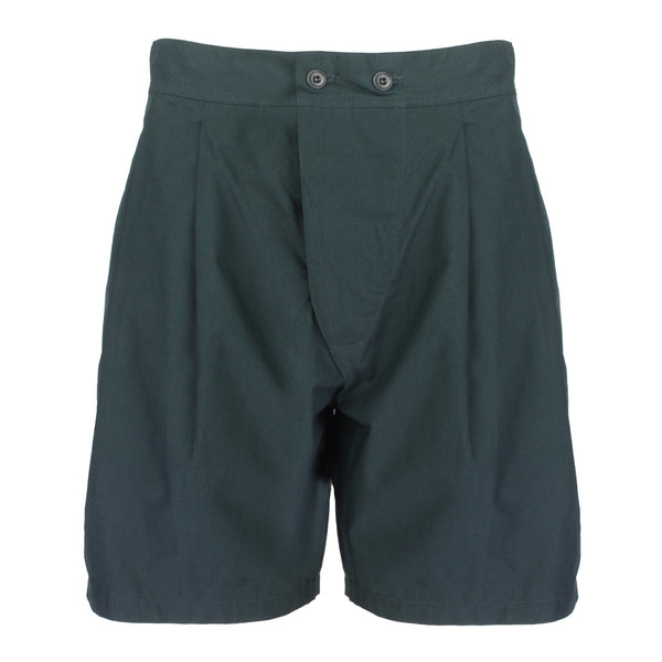 Lemaire pleated front cotton shorts in a carbon grey tone