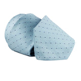 Dunhill woven twill tie in a pin dot pattern Woven raw silk with a natural slub to the fabric blue royal blue