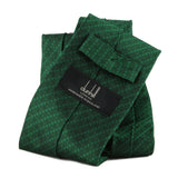 Dunhill luxuriously thick Mulberry silk tie in a neats pattern