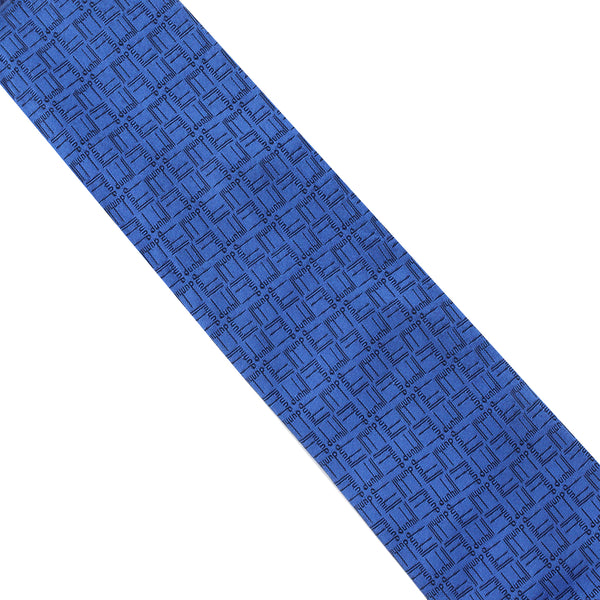 Dunhill silk tie in a geometric longtail pattern royal blue