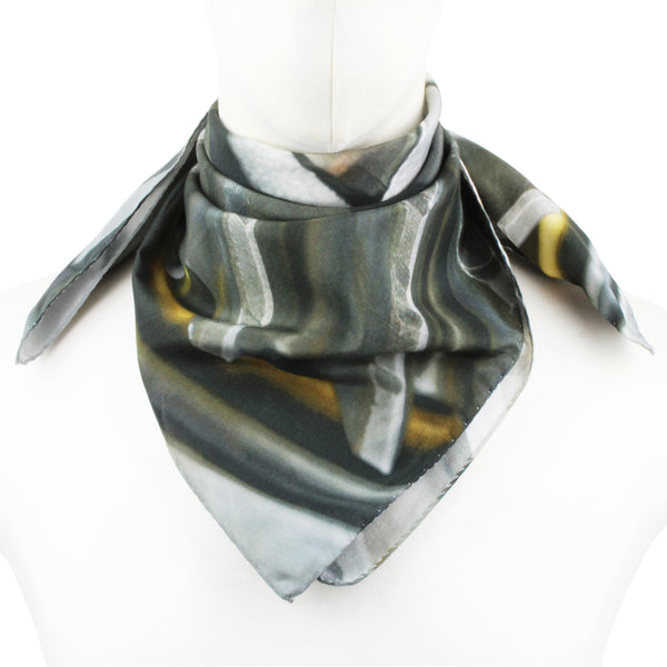 Dunhill square scarf in an abstract transmission gear pattern