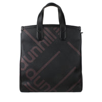 Dunhill textured coated canvas tote bag Oversized Dunhill logo in a bronze brown tone