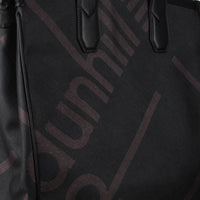 Dunhill textured coated canvas tote bag Oversized Dunhill logo in a bronze brown tone