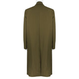 Dunhill luxurious overcoat in a wool and silk blend military green fabric