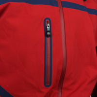 Perfect Moment ski suit in red with navy blue detailing