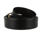 Dunhill reversible leather belt in grained leather and signature d buckle in a brass tone