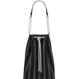 Saint Laurent long bucket bag in black and grey woven canvas