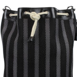 Saint Laurent long bucket bag in black and grey woven canvas