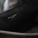 Saint Laurent long bucket bag in black and grey woven canvas