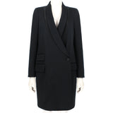 Stella McCartney tuxedo style coat in a luxurious black wool blend twill fabric