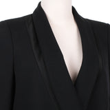 Stella McCartney tuxedo style coat in a luxurious black wool blend twill fabric