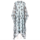 Erdem Darance floral maxi dress in a pale blue silk chiffon