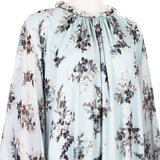 Erdem Darance floral maxi dress in a pale blue silk chiffon