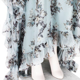 Erdem Darance floral maxi dress in a pale blue silk chiffon