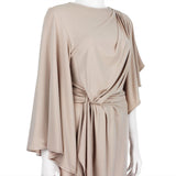 Alberta Ferretti luxurious draped in a milk tea tone