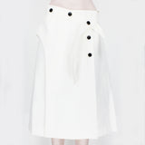 3.1 Phillip Lim structured cotton A-line skirt in an off white tone