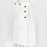 3.1 Phillip Lim structured cotton A-line skirt in an off white tone