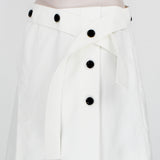 3.1 Phillip Lim structured cotton A-line skirt in an off white tone
