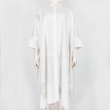Joseph luxurious oversize shirt dress in white cotton Intricate lace panelling and applique detailing