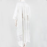 Joseph luxurious oversize shirt dress in white cotton Intricate lace panelling and applique detailing