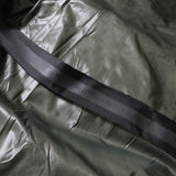 Ben Taverniti Unravel Project jacket<br>A wrapped down jacket in khaki green with contrasting black banding